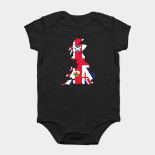 Flags Map Of Great Britain Baby Bodysuit